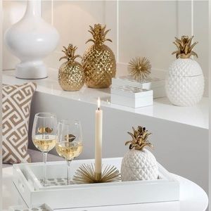 Pineapple ceramic canister with lid